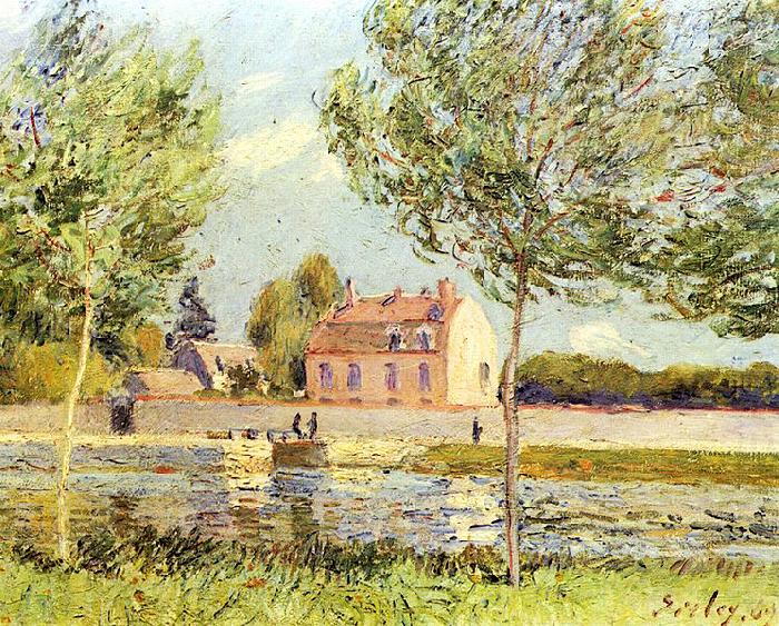 Alfred Sisley Hauser am Ufer der Loing china oil painting image